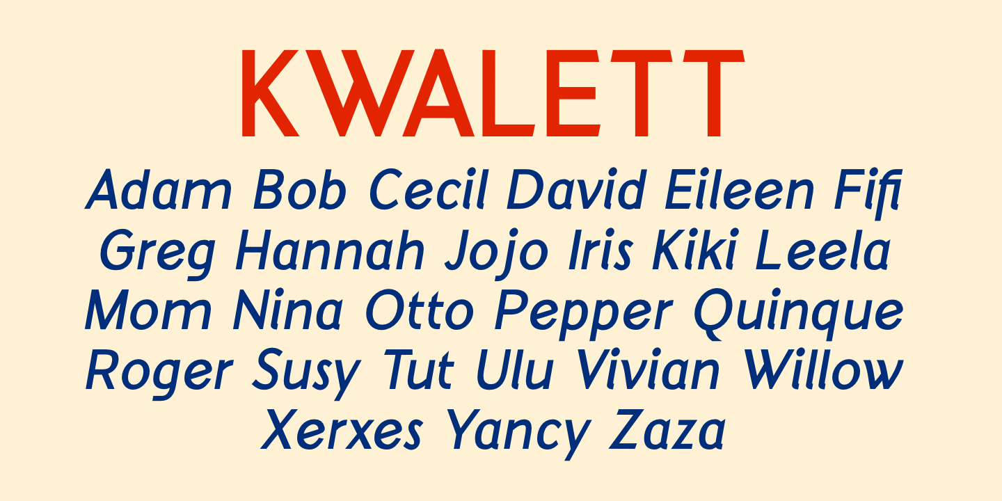Kwalett Regular Font preview